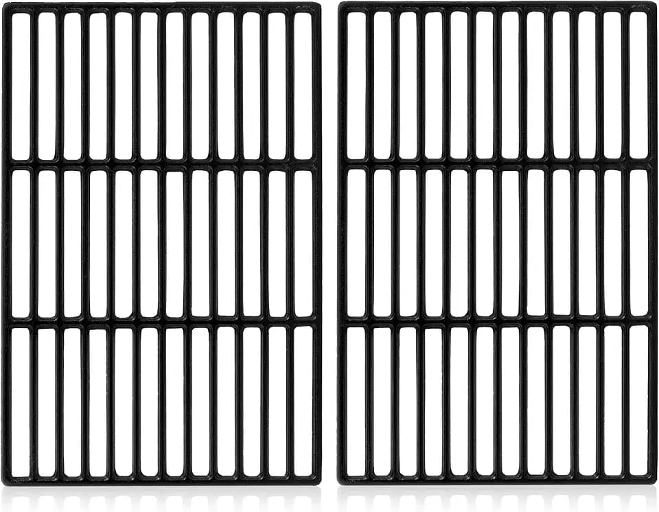 BBQ-Toro Gusseisen Grillrost (2 Stück) | emailliert | je 27,5 x 41,5 cm | Guss Grillrost für Gasgrill, Holzkohlegrill | Passend für Tepro Toronto, Aktiva Angular, El Fuego Montreal