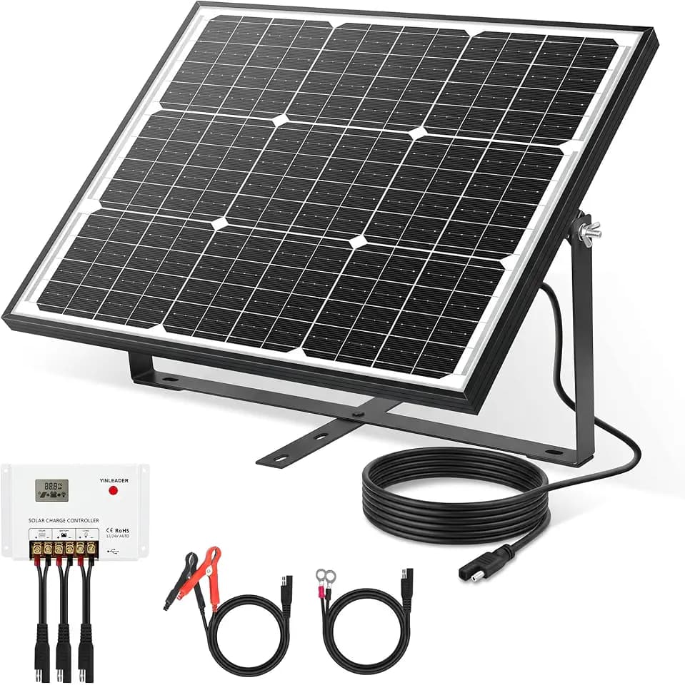 Yinleader 50W Solarpanel 12V Monokristallin Komplettset mit PWM Laderegler