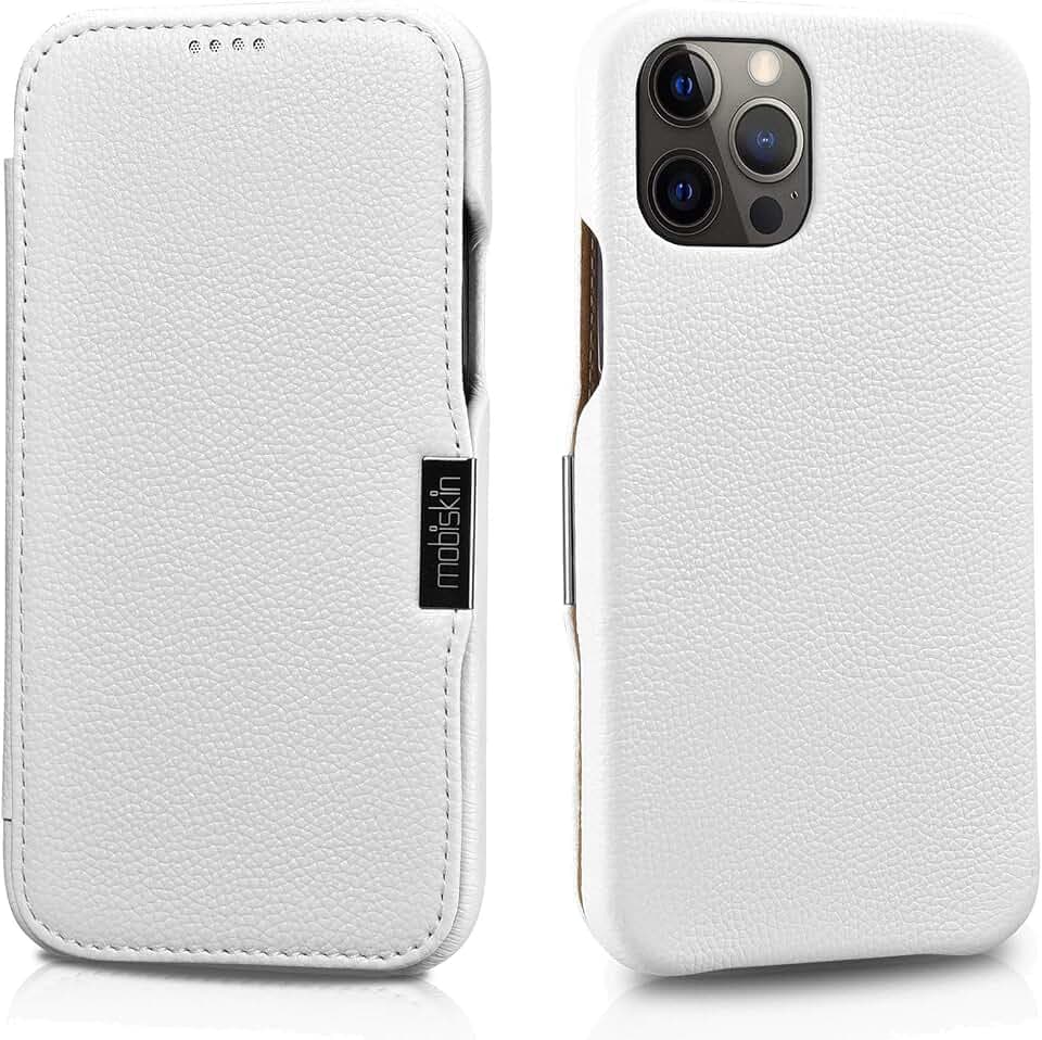 Hülle für iPhone 12 & 12 PRO (6,1"), Case mit Leder, Weiß