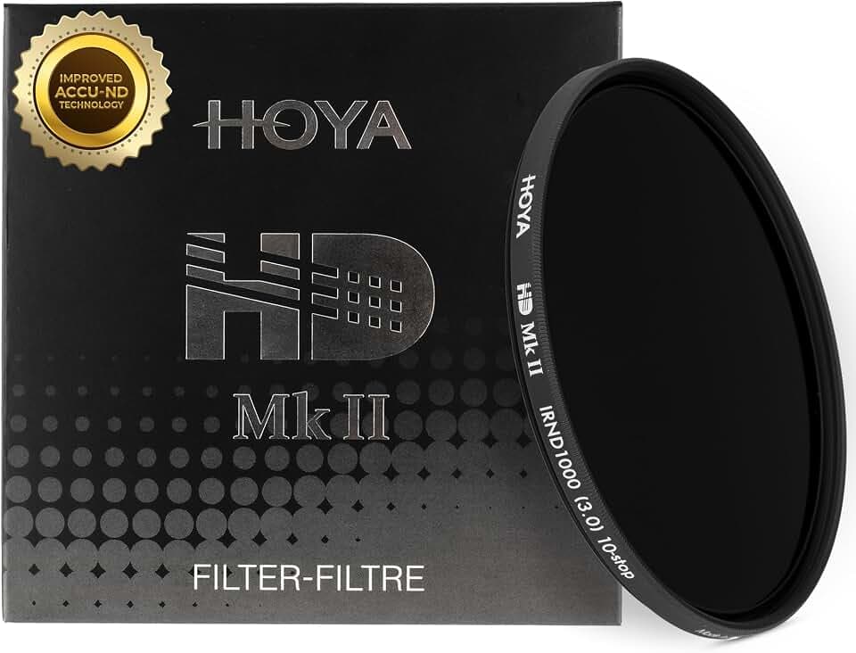 HOYA 77mm ND Filter HD Mk II IRND1000 – 10-Stop Light Reduction Neutral Density Filter with Black Aluminum Slim Frame, ACCU-ND Infrared Blocking, Water & Oil Repellent Multi-Coated Optical Glass