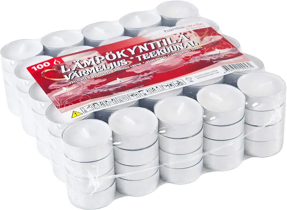 Hillfield® 1000 St. Teelichter weiß , 4 Std. Brenndauer , Kerzen , Lichter , im Flatpack oder Beutel