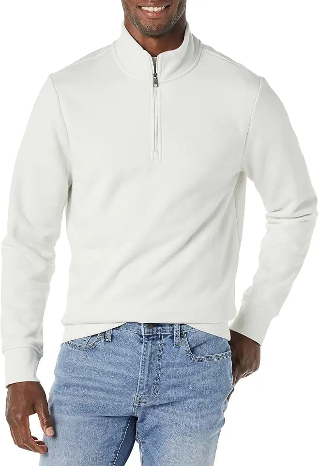 Amazon Essentials Herren Langärmliges Fleece-Sweatshirt Mit Viertelreißverschluss