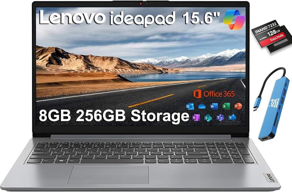 Lenovo IdeaPad Laptop Computer, 15.6" Anti-Glare, Intel Core CPU, 8GB RAM
