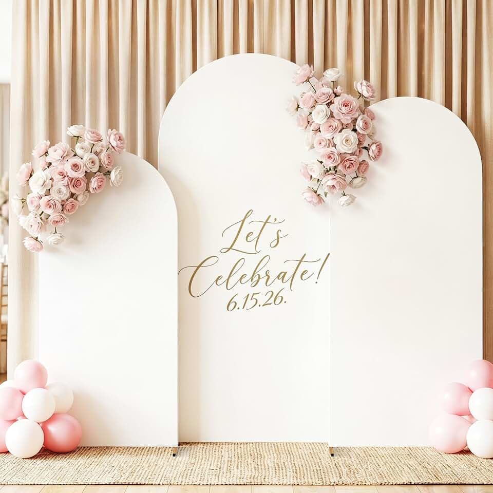 Metal Arch Backdrop Stand and Cover Set 7.2FT/6.6FT/6FT