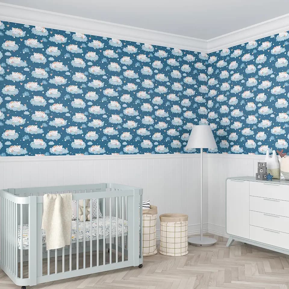 CHIHUT Decorative Navy Kids Room Peel and Stick Wallpaper 17.7"x236"