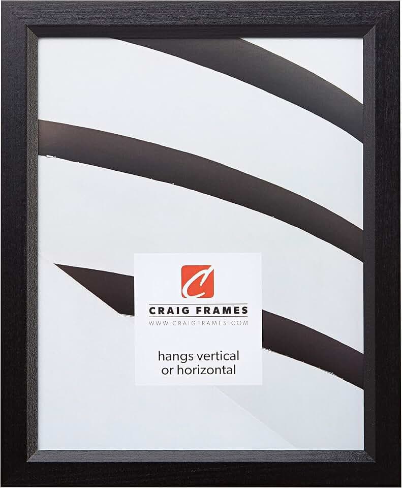 Craig Frames 7171610BK Wood Grain Finish 22 by 35-Inch Picture/Poster Frame, 0.825-Inch Wide, Solid Black