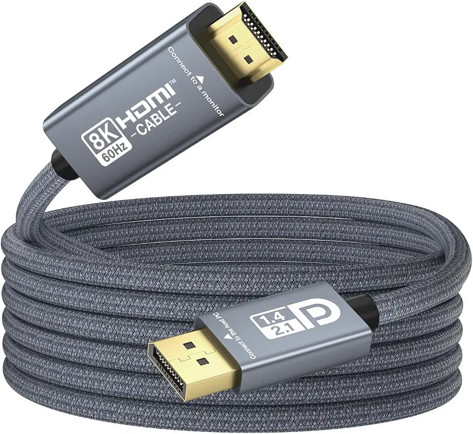 Active DisplayPort to HDMI 2.1 Cable 8K@60Hz 4K@144Hz 10ft for PC Monitor