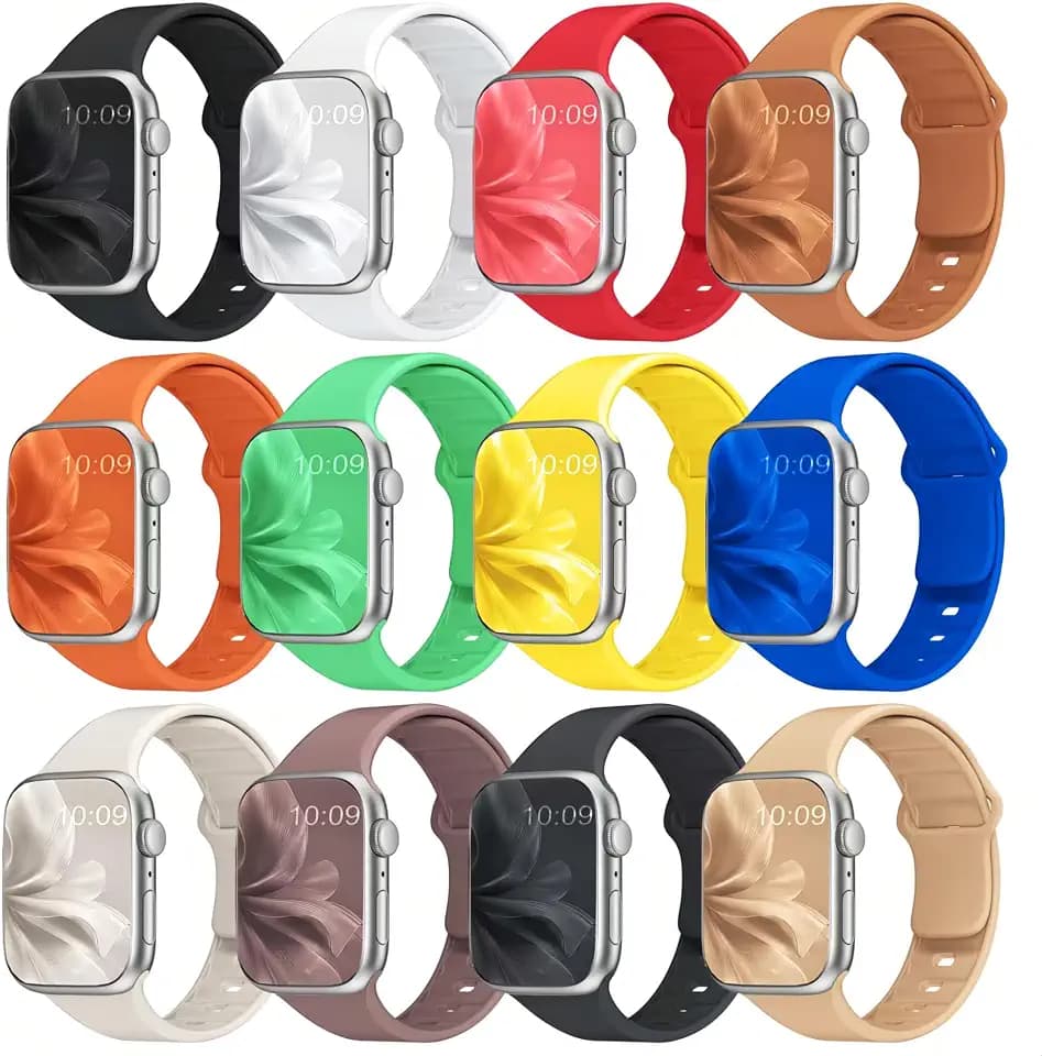 12 Pack Silicone Sport Bands Compatible with Apple Watch Band Women Men