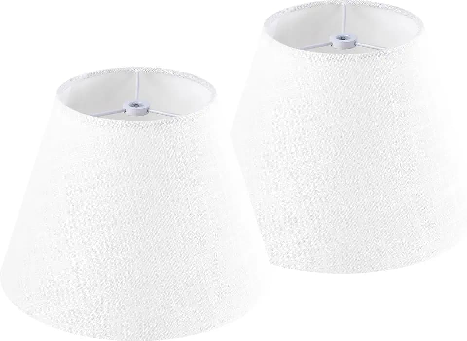 GO&SO Small Mini Linen Lamp Shades Set of 2,5"×9"×6.4" White Bell Shade