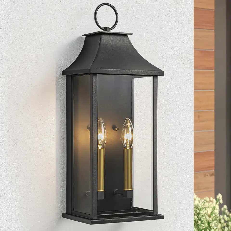 20.6" Aluminum Dusk to Dawn Outdoor Wall Light, Porch Lights