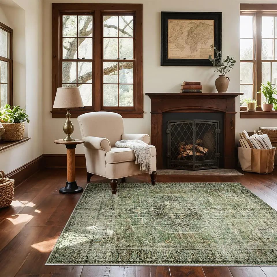 Machine Washable Throw Rugs for Entryway: Door Mat Indoor Entrance 4x6 Small Rug Stain Resistant Non-Slip Low Pile Soft Carpet for Kitchen Front Door Indoor Entrance Entry Bedroom