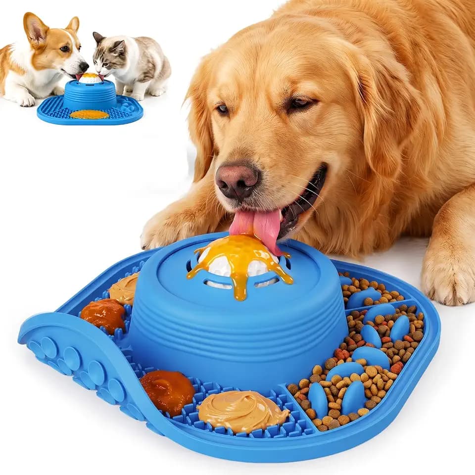 VIOWEY 3-in-1 Dog Slow Feeder Bowl, 10-Inch Removable Large Non-Slip Feeder