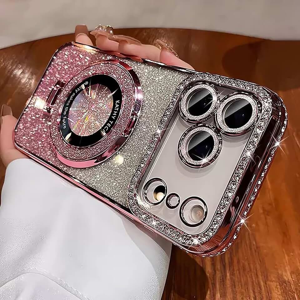 SMARTFOX Magnetic Stand Case for iPhone 17 Pro Max with Bling Rhinestones
