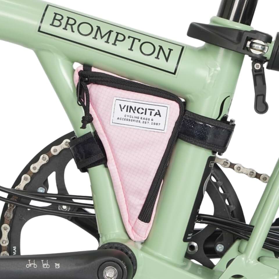 Vincita Boomerang Bag 3.0 – Rahmentasche für Brompton Bike (A, C & P Line) – Rutschfeste, schlanke Werkzeugtasche mit magnetischer Halterung – abnehmbare Gurte & helles Futter – faltkompatible