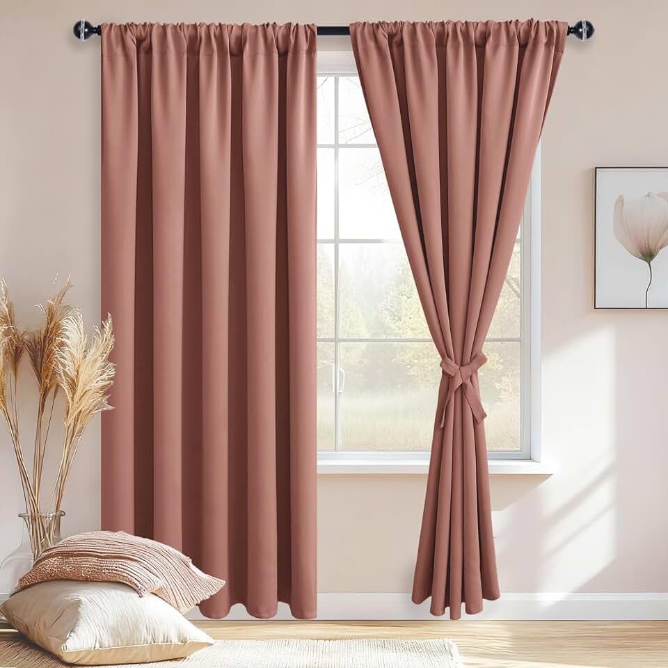 JIUZHEN Blackout Curtains for Bedroom Living Room 60 x 84 Inches Long