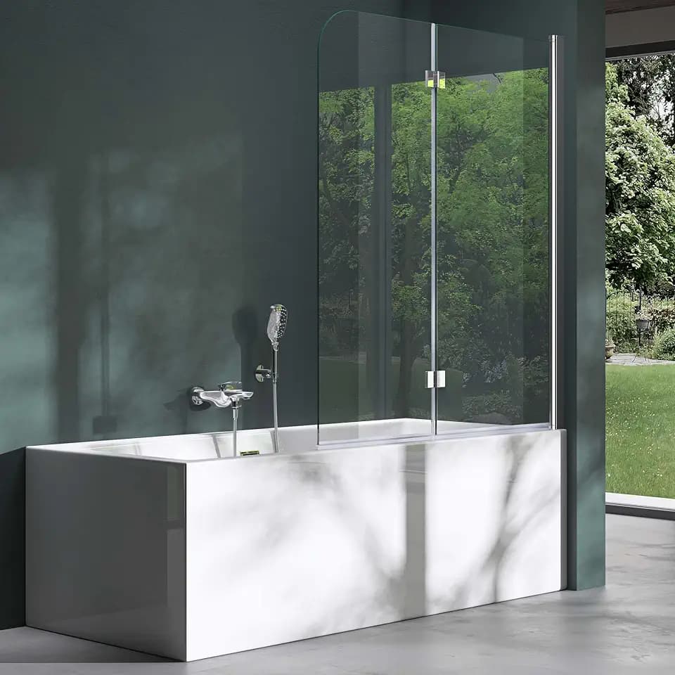 Mai & Mai Duschwand für Badewanne faltbar 2-teilig Badewannenwand 120x140cm