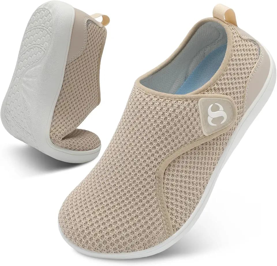 Womens Walking Shoes Comfortable Wide Diabetic Shoes Adjustable Zero Drop Edema Shoe Breathable Neuropathy Nursing Shoes Casual Wide Width Sneakers