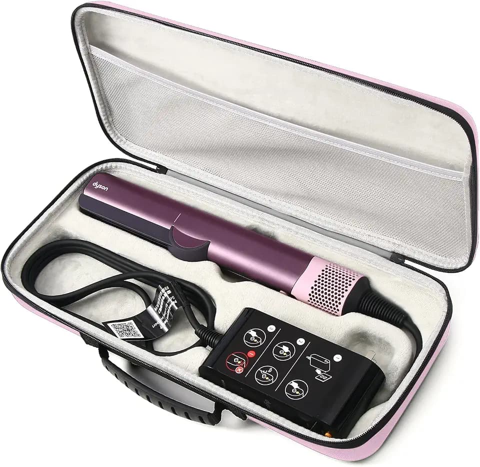 Hartschalen-Reiseetui, kompatibel mit Dyson Airstrait Glätteisen, Tragetasche für Airstrait HT01 (Rosa)