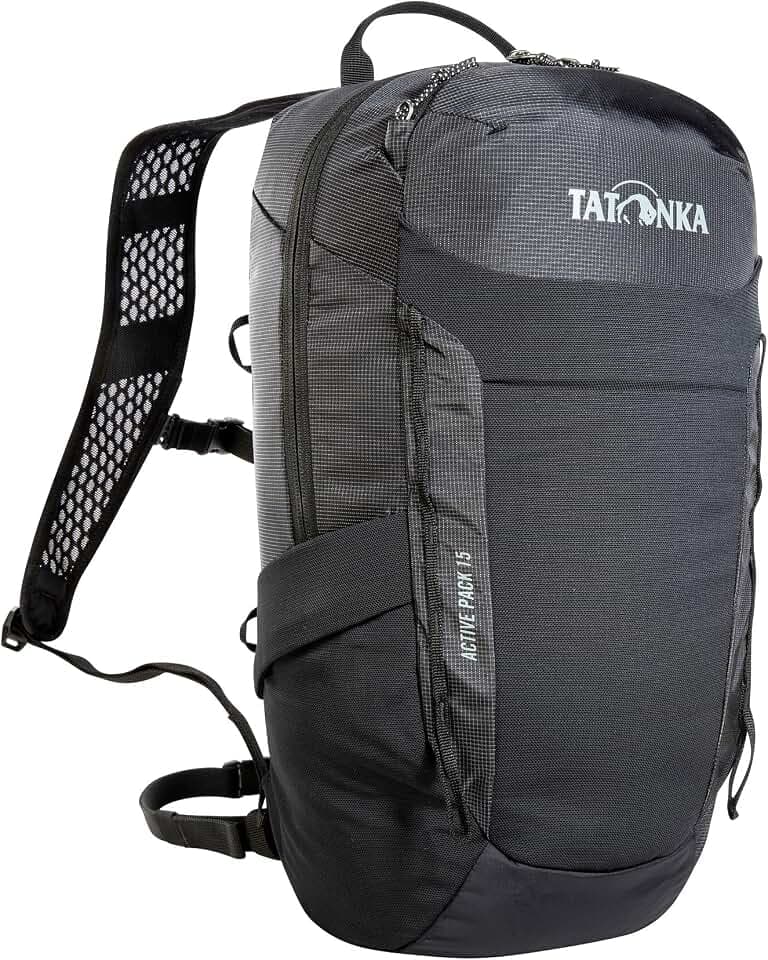Tatonka Active Pack 15 - Kleiner, leichter Rucksack mit mehreren Fächern und Taschen, Trinkblasenfach und 15 Liter Volumen