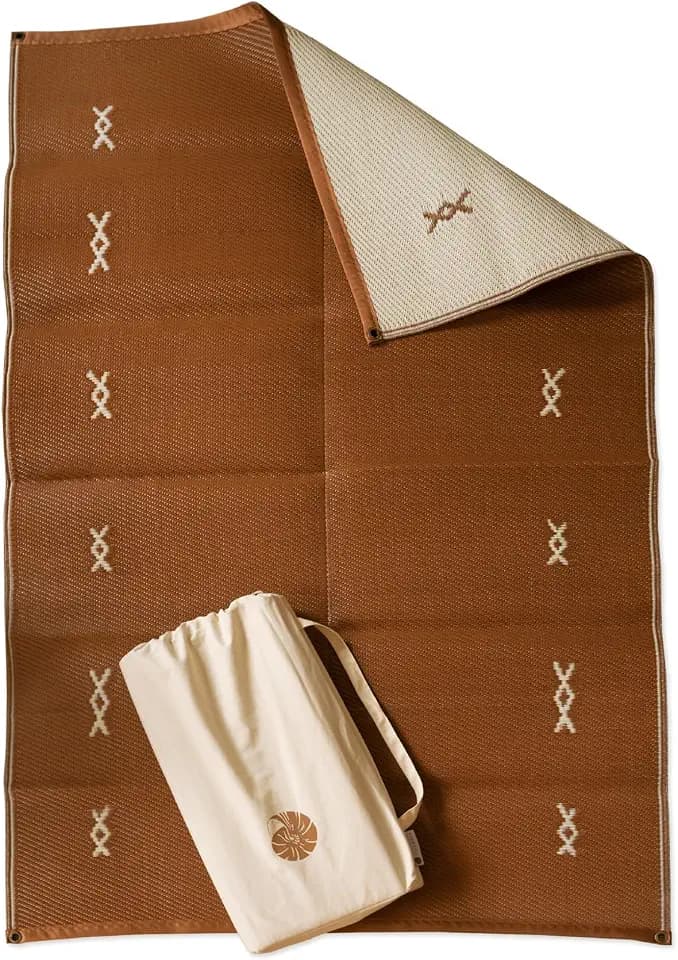 Camping Teppich | Wasserdichter & Faltbarer Outdoor Teppich | Multifunktionaler & Wendebarer Vorzelttepich | Outdoor Matte für Camping, Picknick, Balkon, Terrasse & Strand