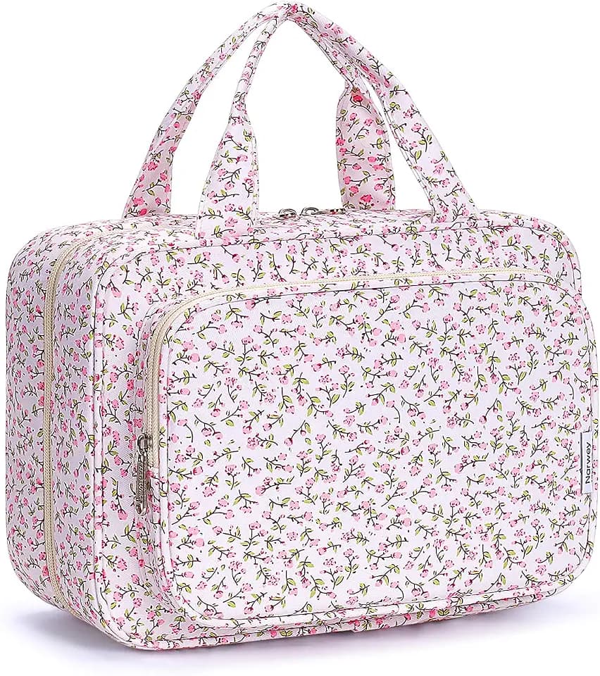Narwey Travel Toiletry Bag for Women, Large Hanging Makeup Organizer Bag