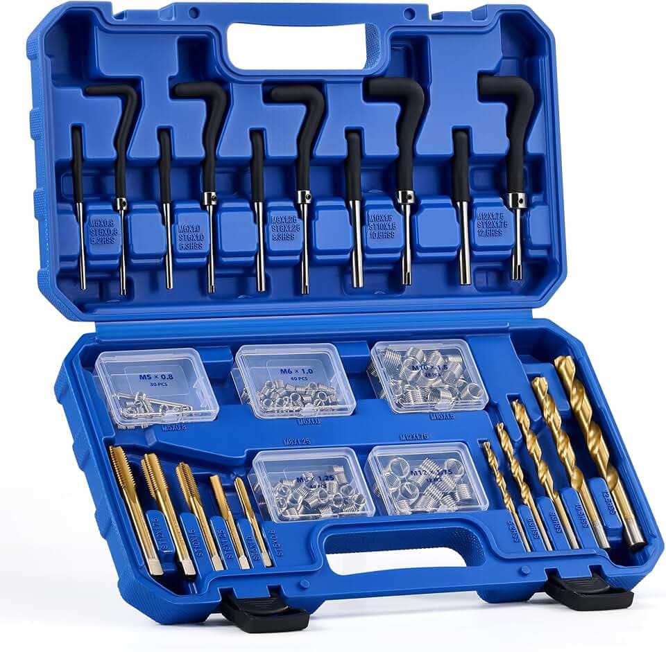 Orion Motor Tech OMT Thread Repair Kit, 172pc Metric Thread Restorer Kit