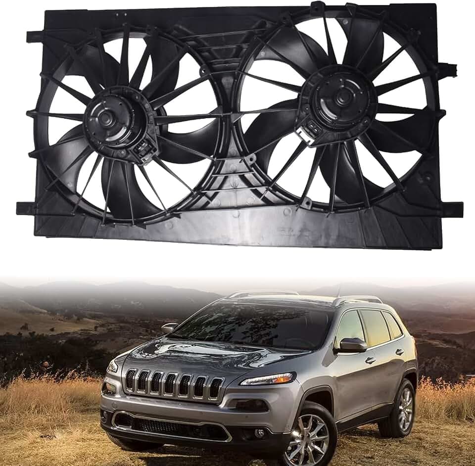 munirater Engine Radiator Cooling Fan Assembly Replacement for Compass 2013-2017 Replacement for Avenger 2007-2014