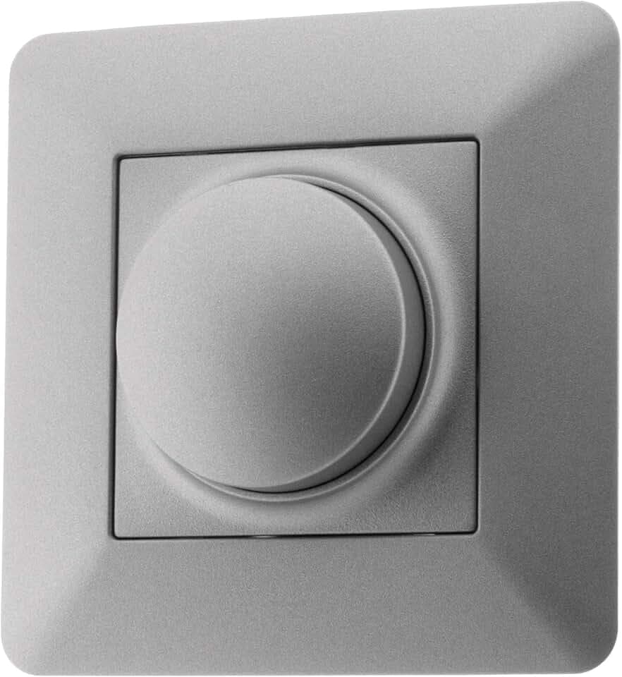 Zenitech - Dreh-LED-Dimmer 16A - Titan - Modernes Design - Mattes Finish - Kompatibel mit Allen Lampentypen und Unterputzdosen - 3 Tasten: Erhöhen, Stoppen, Verringern - Hohe Leistung