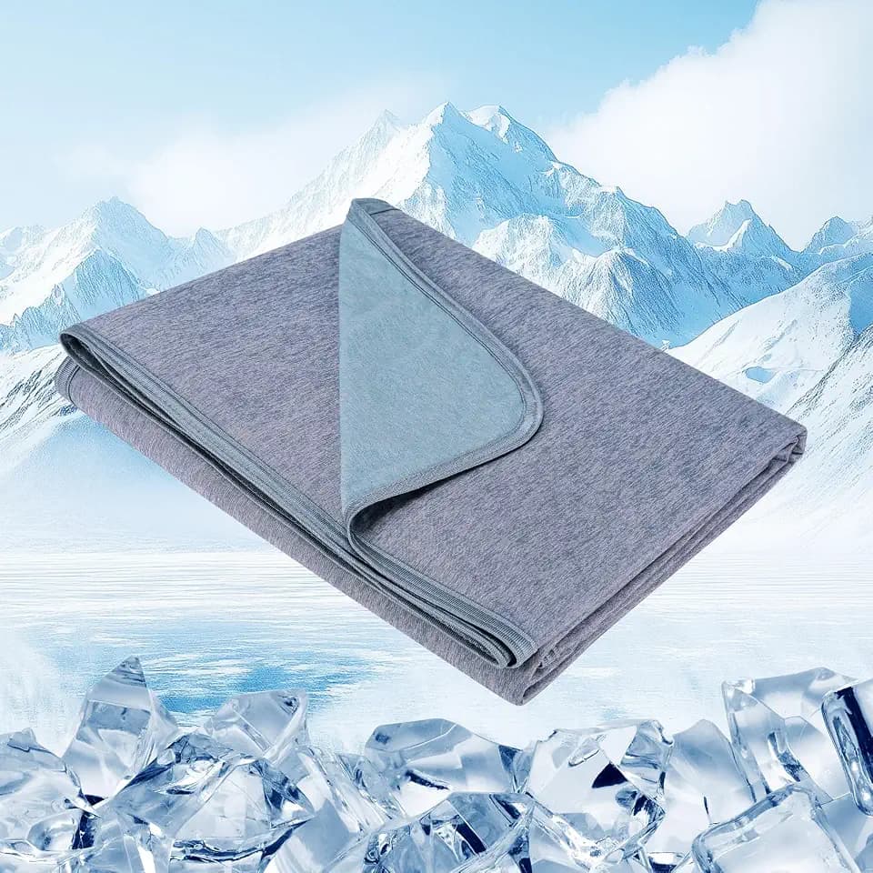 Cooling Blanket for Hot Sleepers, Twin Size, Blue 59x79 inch