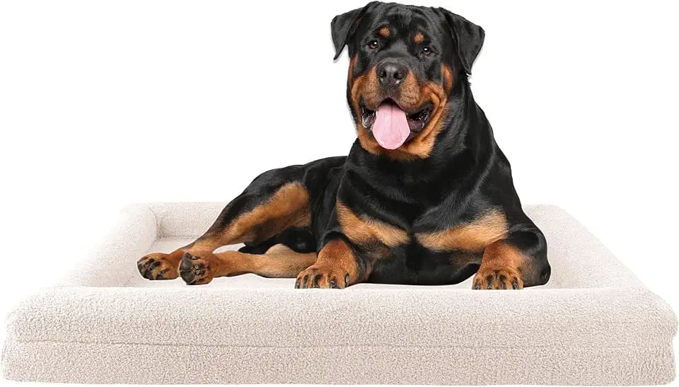 PETMAKER Memory Foam Orthopedic Dog Bed for Large Pets, Cream, 45”x36”x5.7”