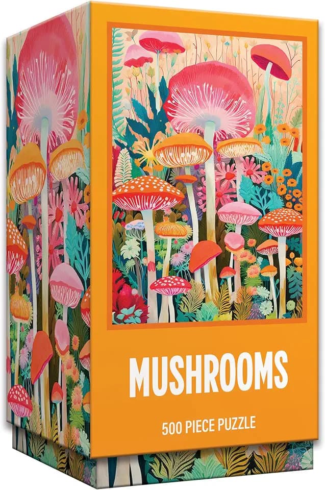 RoseArt - Vertical Visions - Mushrooms - 500 Piece Jigsaw Puzzle - Magical Forest-Inspired Puzzle for Adults