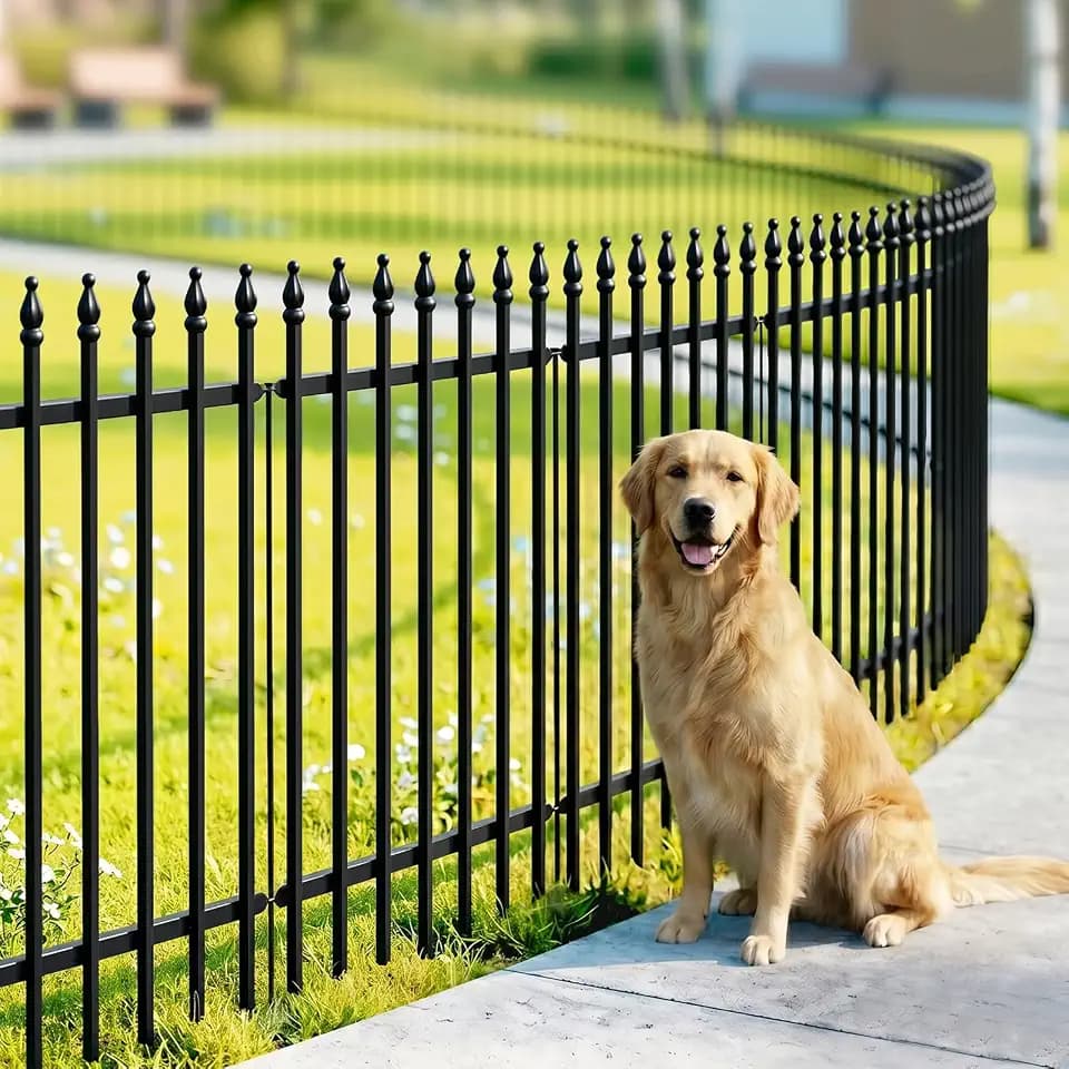 Thealyn 36"H x 28"W Metal Garden Fence, No Digging, Animal Barrier,11.6 Ft