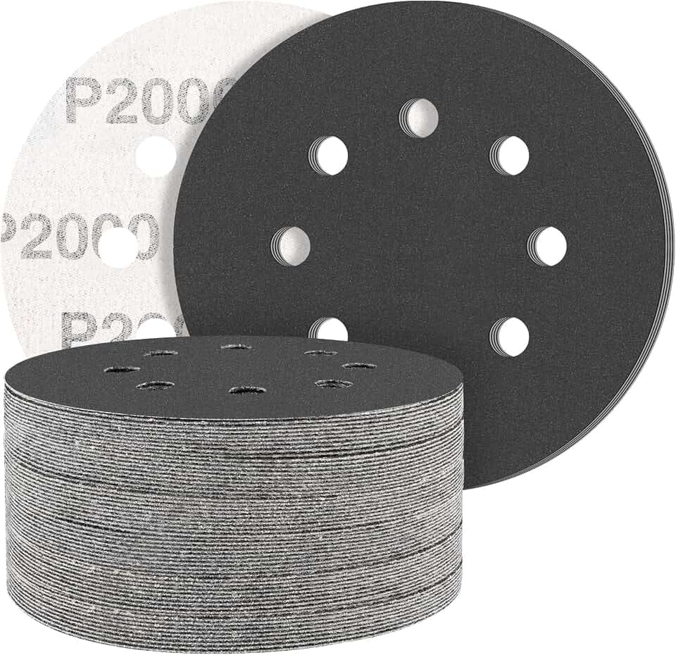 STEBRUAM 50Stück Schleifpapier 125mm Klett 2000 körnung Eexzenterschleifer