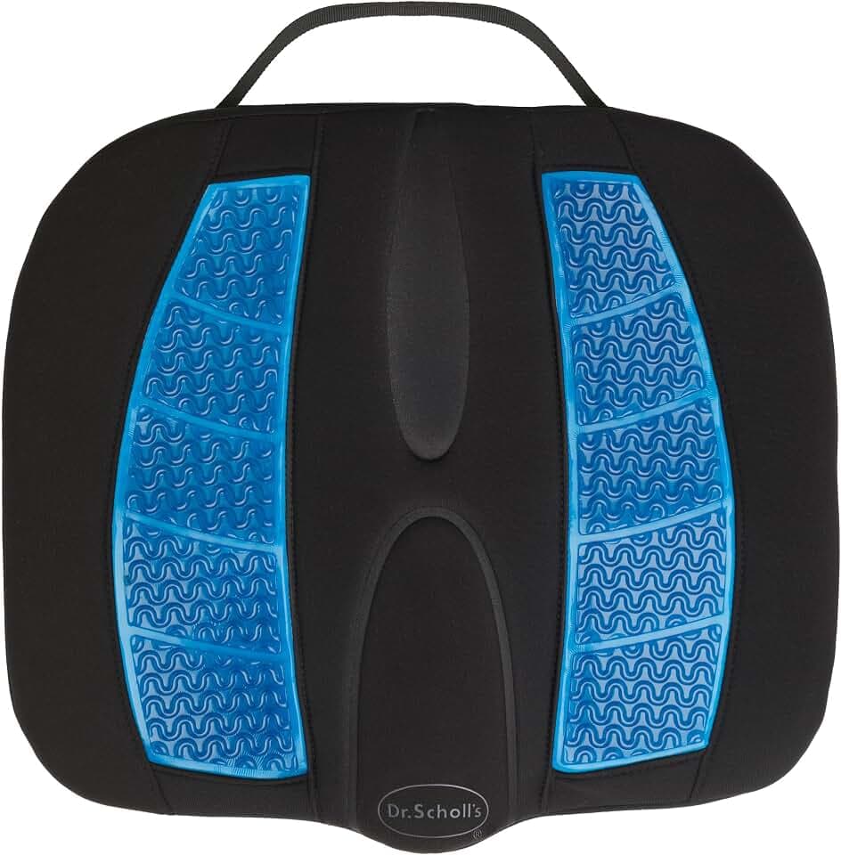 Dr. Scholl’s Massaging Gel Posterior Seat Cushion for Car, Office, Home — Black