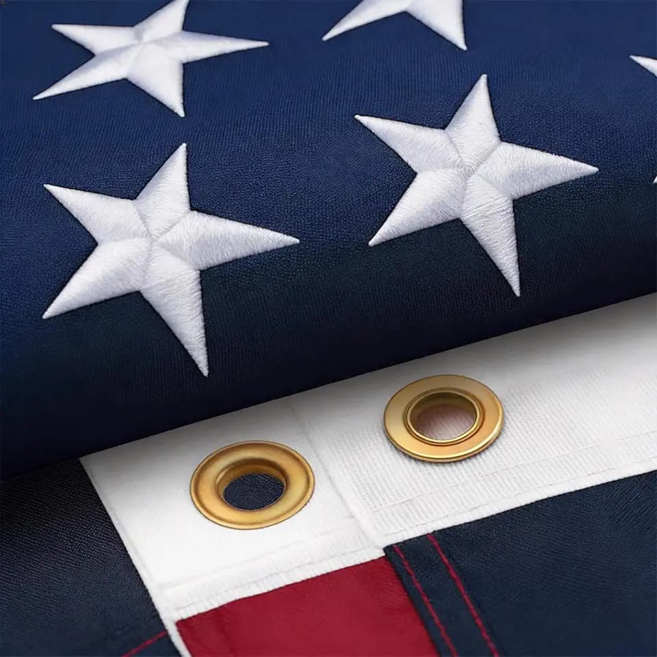 American Flag 2x3 FT for Outside Premium US Flags Made in USA Heavy-duty Polyester, Brass Grommets, Embroidered Stars & Sewn Stripes, Water-Repellent & Rip-Resistant, Withstands Strong Winds
