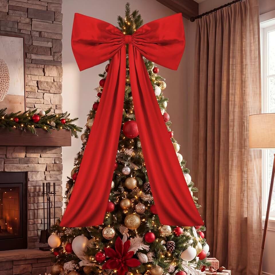 Wavwavw Red Large Bow Decor Coquette for Backdrop, 24 x 36 Inches