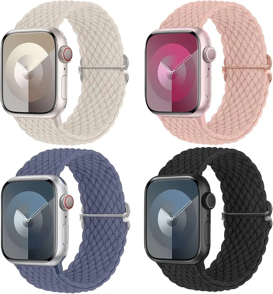 4 Pack Stretchy Bands Compatible for Apple Watch Band Women Daily Use