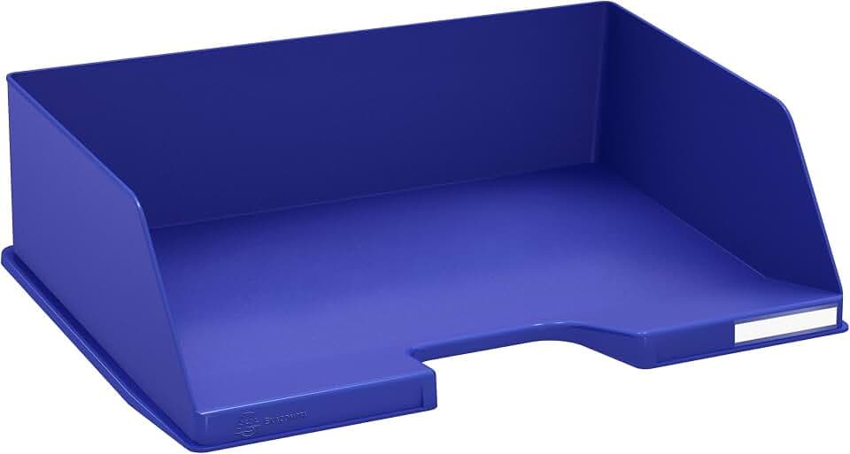 Exacompta 112104D 4er Pack Premium Briefablage Querformat Combo Maxi für DIN A4 quer. Idealer Briefkorb für Ihre Organisation. Robuster und stapelbarer Ablagekorb Blauer Engel nachtblau