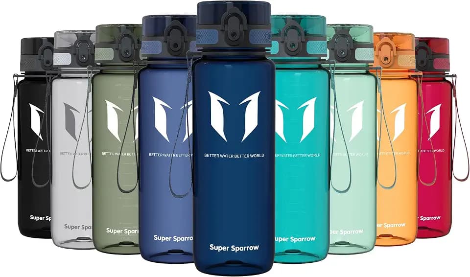 Sparrow Trinkflasche 500ml/750ml/1L - BPA-frei Tritan Wasserflasche 1-Klick