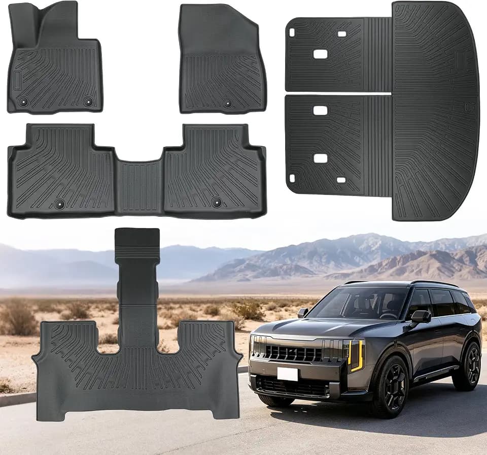 Car Floor Mats for Kia Telluride 2027 7/8-Seat Gas Cargo Liner Seat Back