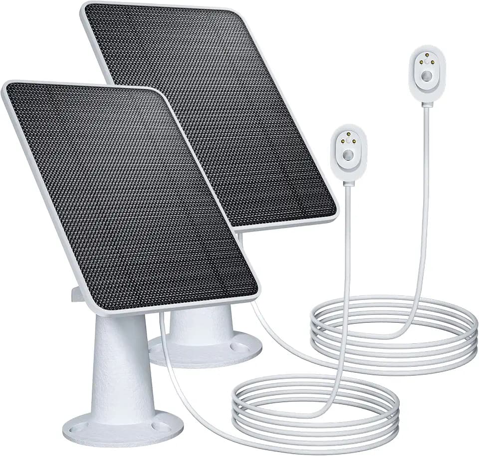 Upgraded Solar Panel Charging Compatible with Arlo Pro 4, Pro 3, Ultra 2, 4W Solar Panel with 9.8ft Charging Cable, IP65 Waterproof, Includes Secure Wall Mount, 2 Pack