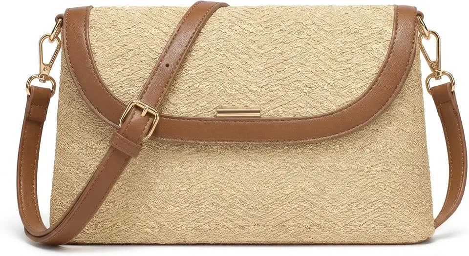 Summer Straw Tote Bag Women Raffia Woven Handbag Small Beach Shoulder Purse