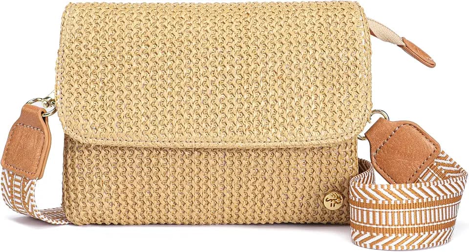 MINICAT Faux Straw Small Summer Purses Women Crossbody Beach Bags for Cruise Travel Vacation Essentials