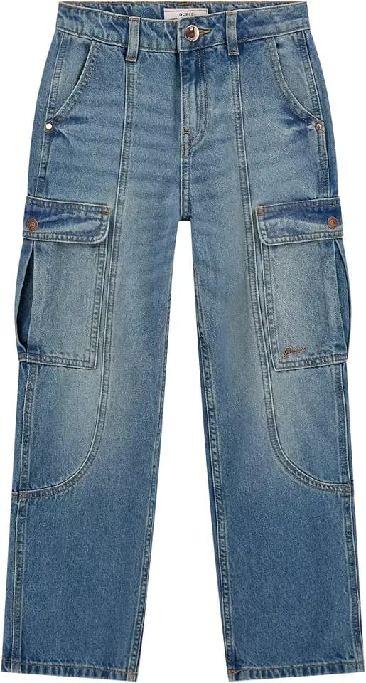 GUESS Girls' Rigid Denim Fashion Fit Pants