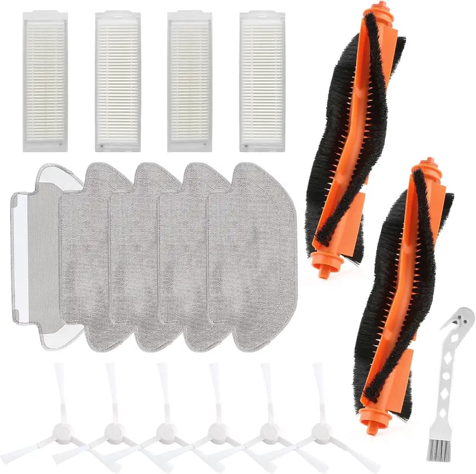 Für Xiaomi Mi Robot Vacuum Mop 2S/ Mop Pro/Mop P/ STYJ02YM Zubehör für Xiaomi Robot Vacuum S12/ S10 EU mit 2 Hauptbürste, 6 Seitenbürsten, 5 Mopp, 4 HEPA Filter Staubsauger Ersatzteile Teile