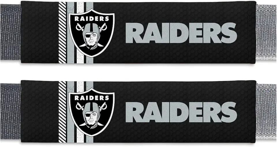 FANMATS 32100 Las Vegas Raiders Team Color Rally Seatbelt Pad - 2 Pieces