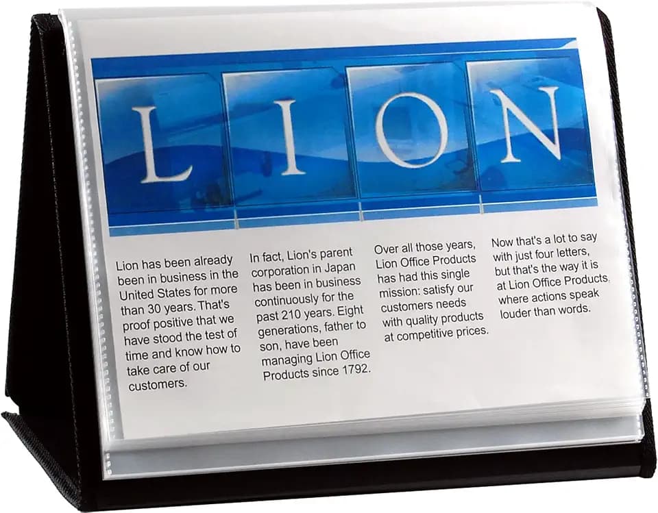 Lion Flip-N-Tell Display Book-N-Easel, Letter, Horizontal, 1 ea (39008-H)
