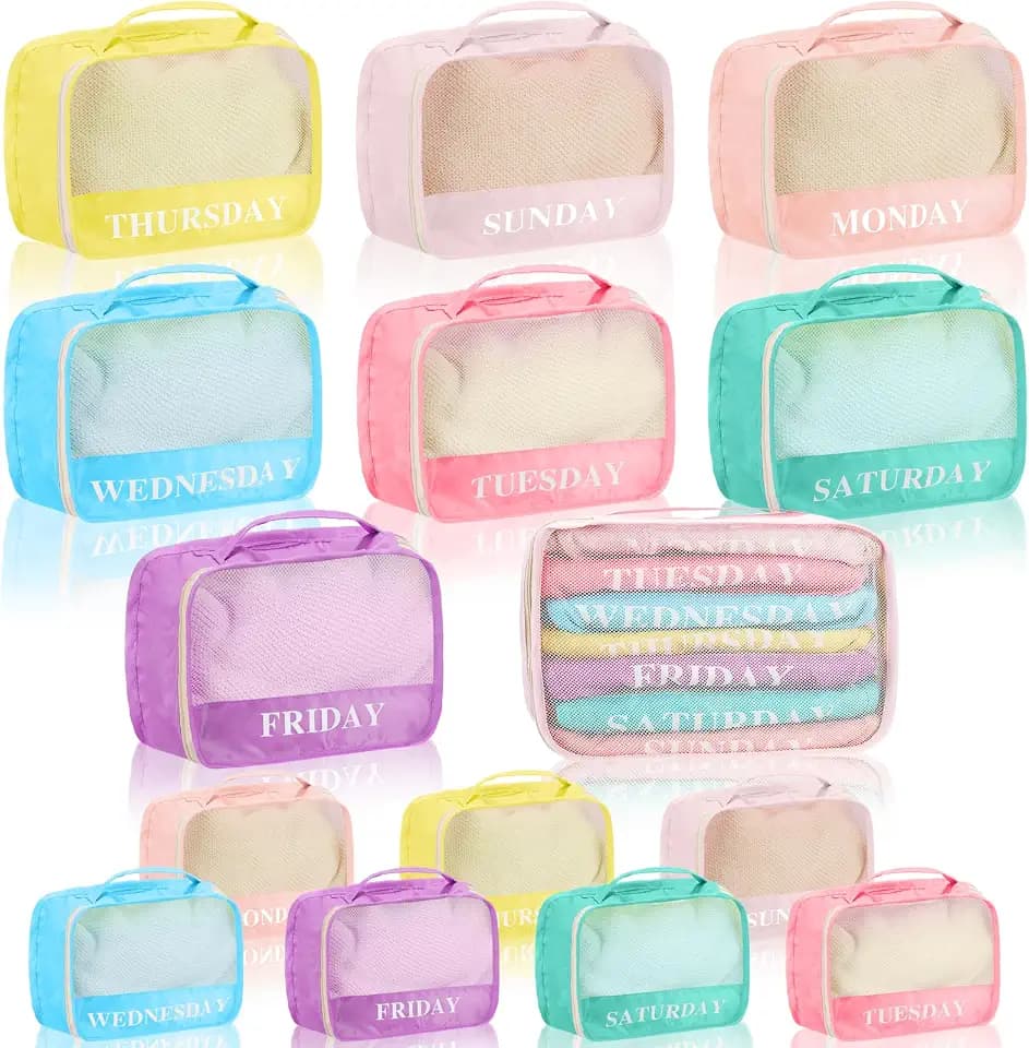 15 Pcs Days of the Week Packing Cubes