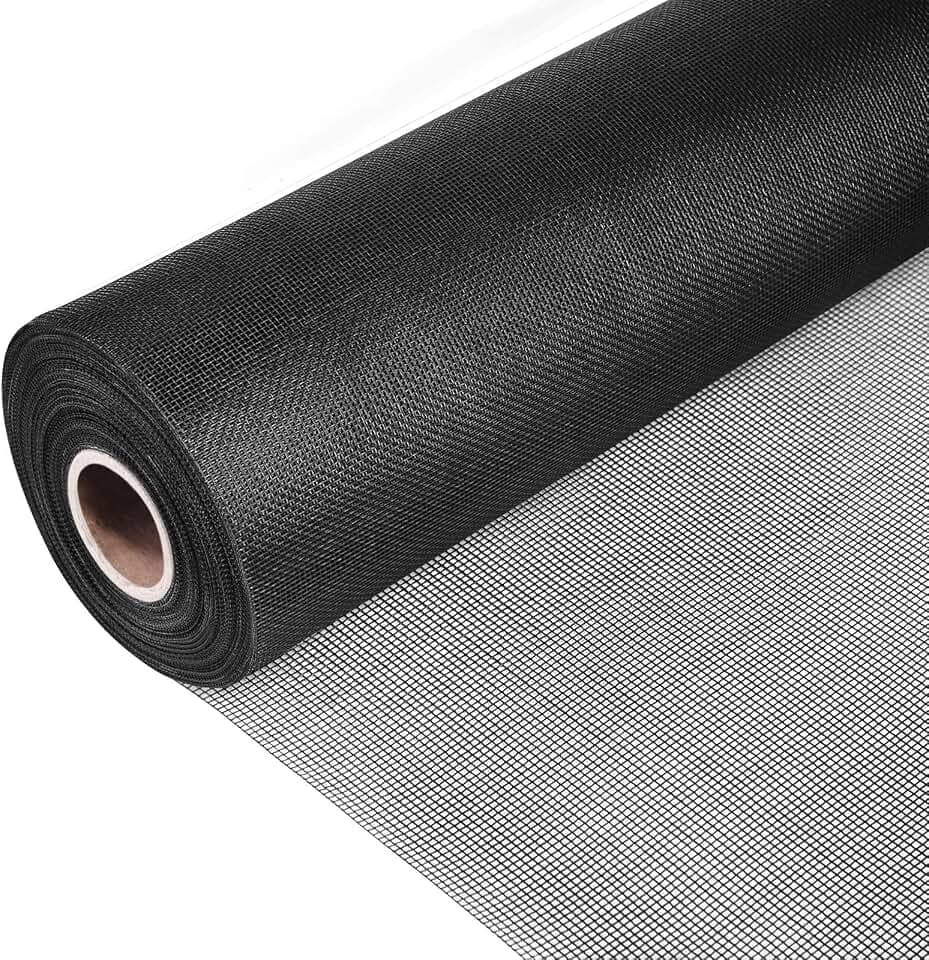 Pololo Fiberglass Screen Roll High Visibility and Durable Screen Easy to DIY Repair or Rescreen Window and Door Screen