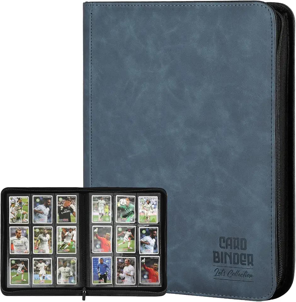 Trading Card Binder, Premium 9 Pocket Double Sided 540 Pocket PU Card Collection Binder, Collectible Trading Card Albums for MTG, TCG, Sport Card, Game Cards (Blue)